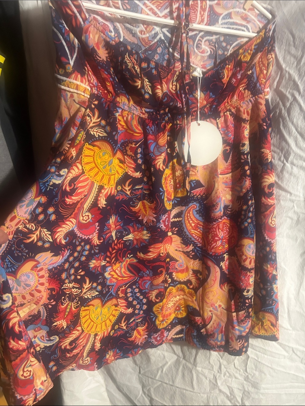 Paisley Halter Mini Dress in Multicolor - Picture 3 of 3